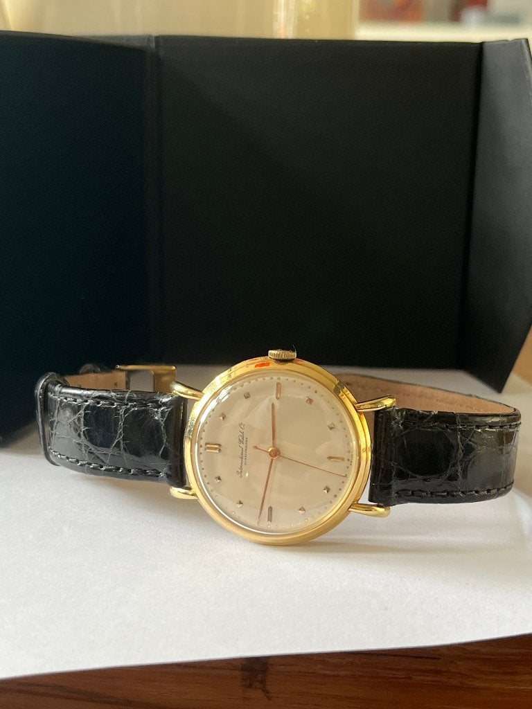 IWC cal. 89, Leer, Polshorloge, Zo goed als nieuw, Goud