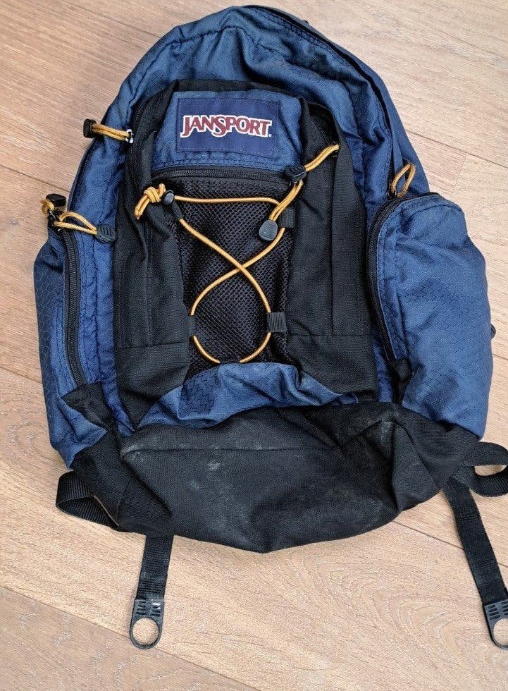 Jansport rugzak - Blauw/Zwart, Gebruikt, 25 tot 40 cm, Ophalen of Verzenden, Overige merken