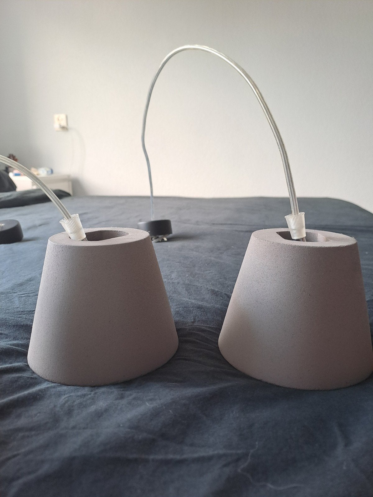 Set betonnen hanglampen, Ophalen, Gebruikt, GU10, Industrieel, Modern, Minimalistisch