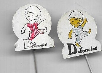 2 DUIMELOT SPELDEN UIT 1 SERIE, Ophalen of Verzenden, Gebruikt, Overige onderwerpen, Speldje of Pin