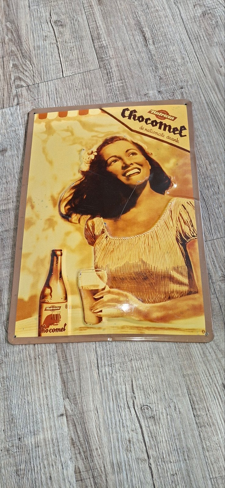 Mooi bol reclame bord Chocomel, Ophalen of Verzenden, Zo goed als nieuw, Reclamebord