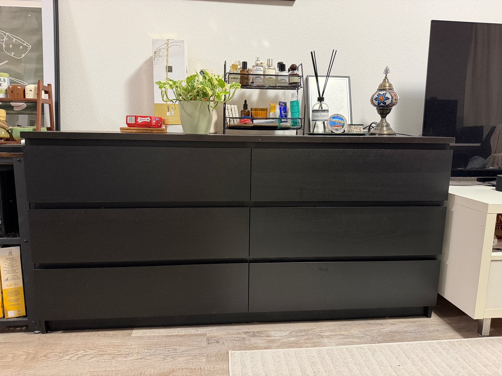 IKEA MALM ladekast 6 lades zwartbruin, Zo goed als nieuw, 3 of 4 laden, Minder dan 100 cm, 25 tot 50 cm