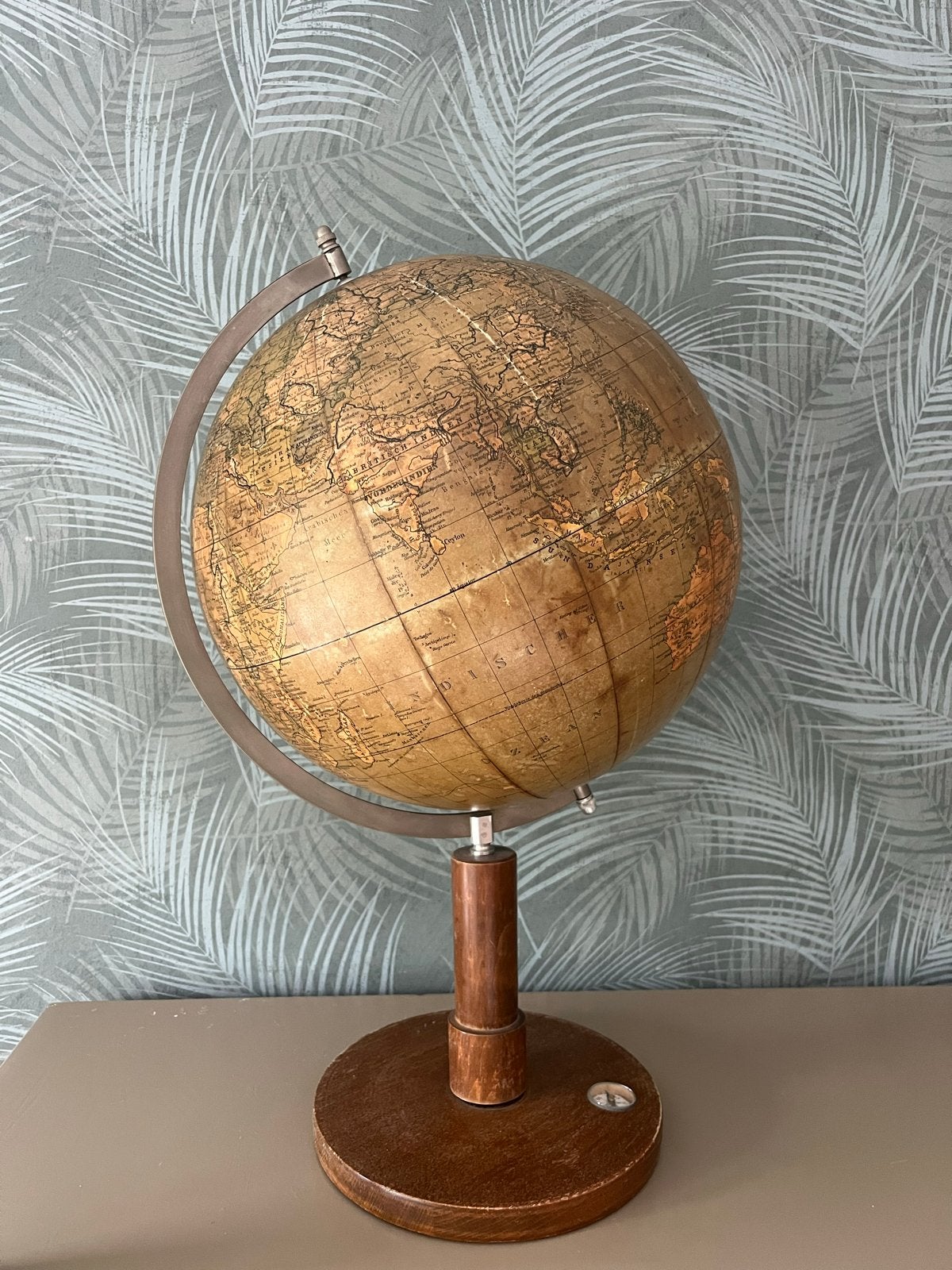 Historische Räth/Krause wereldglobe – Leipzig – ca. 1920, Huis en Inrichting, Woonaccessoires | Wereldbollen, Ophalen, Gebruikt