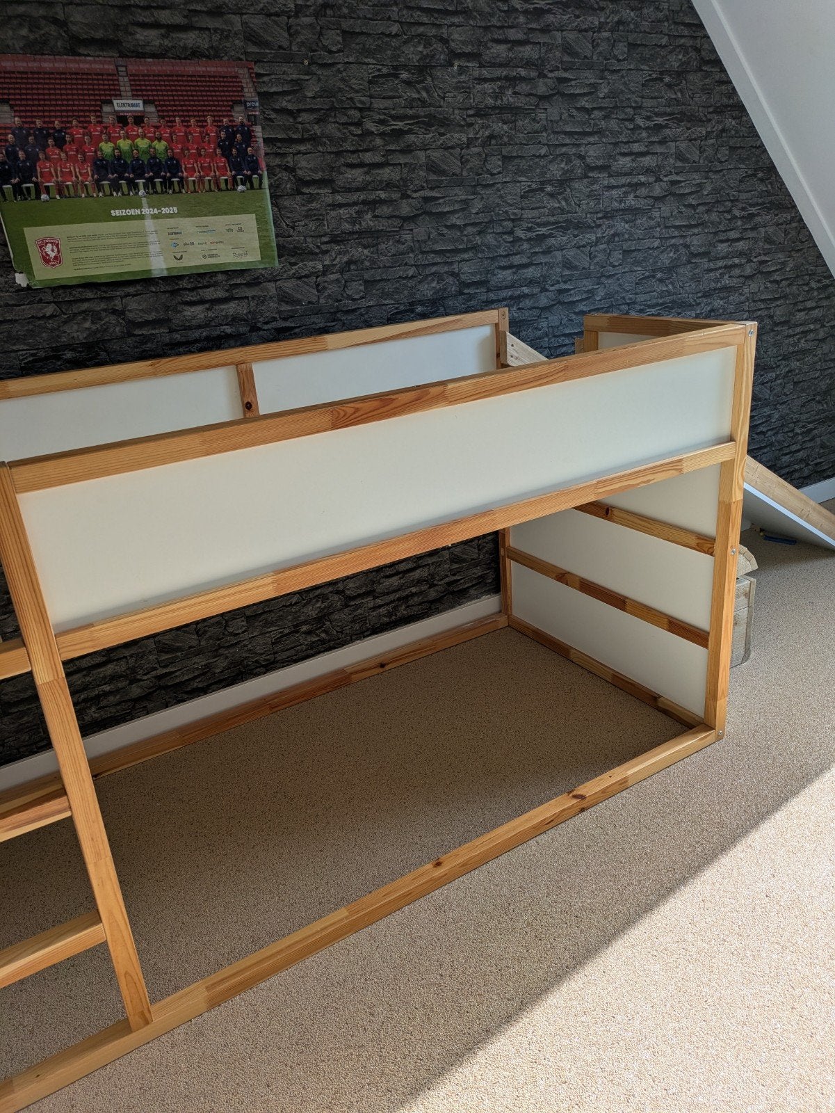 Ikea halfhoogslaper met glijbaan en trap, Ophalen, Gebruikt, Eenpersoons, Hoogslaper