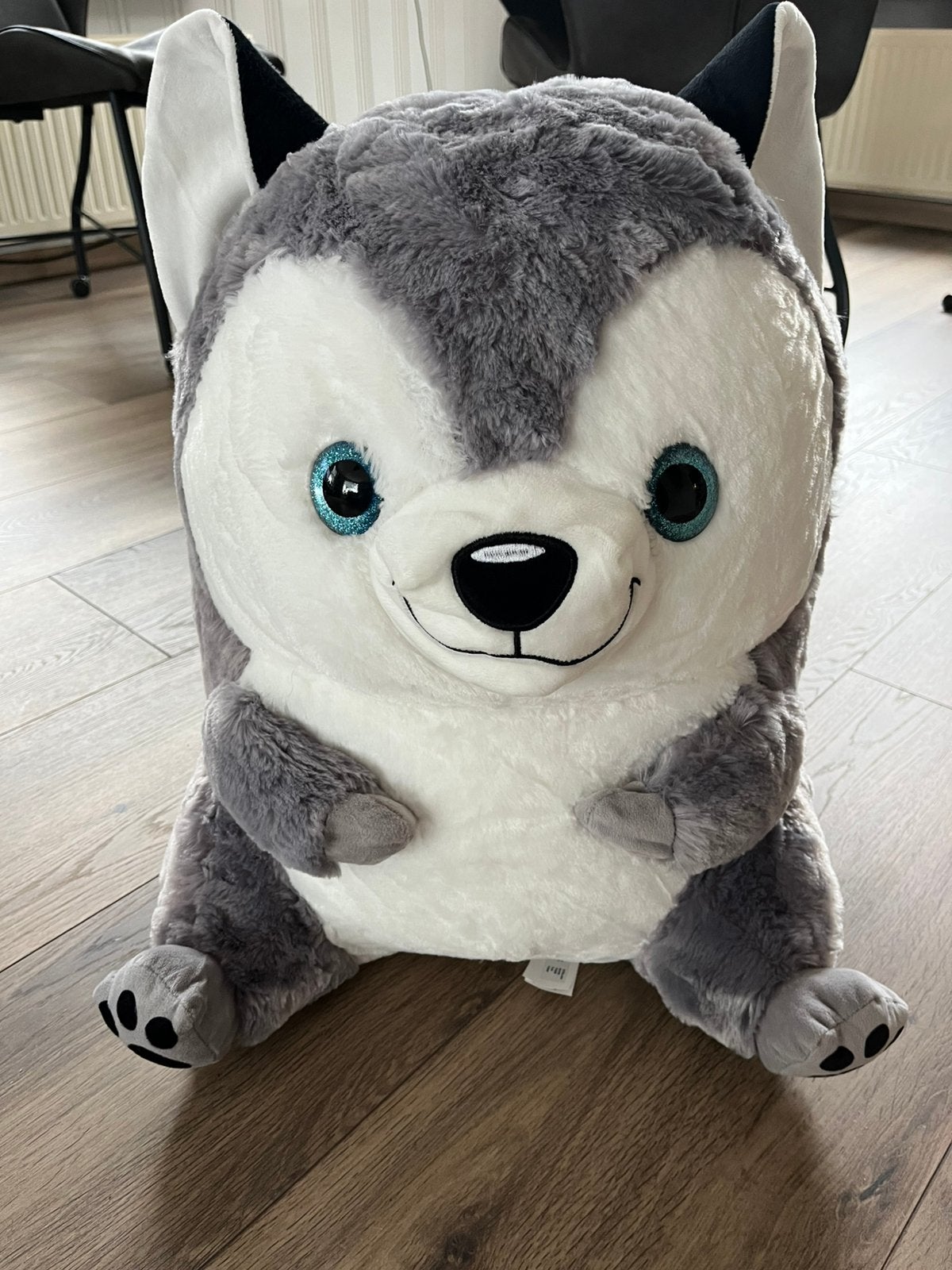 Belly buddy knuffel / husky, Overige merken, Overige karakters, Grijs, Zo goed als nieuw