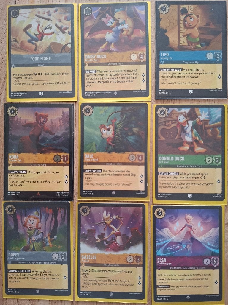 9 kaarten Disney Pokemon, Ophalen of Verzenden, Zo goed als nieuw, Meerdere kaarten