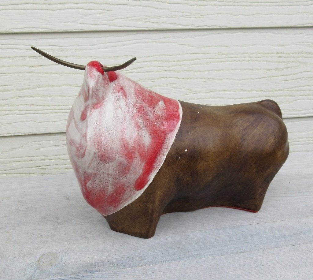 Stier sculptuur van Pedrin (Pedro Rodriguez), Spanje ´90, Verzenden, Geglazuurd, Zoogdier, 20 - 50 cm
