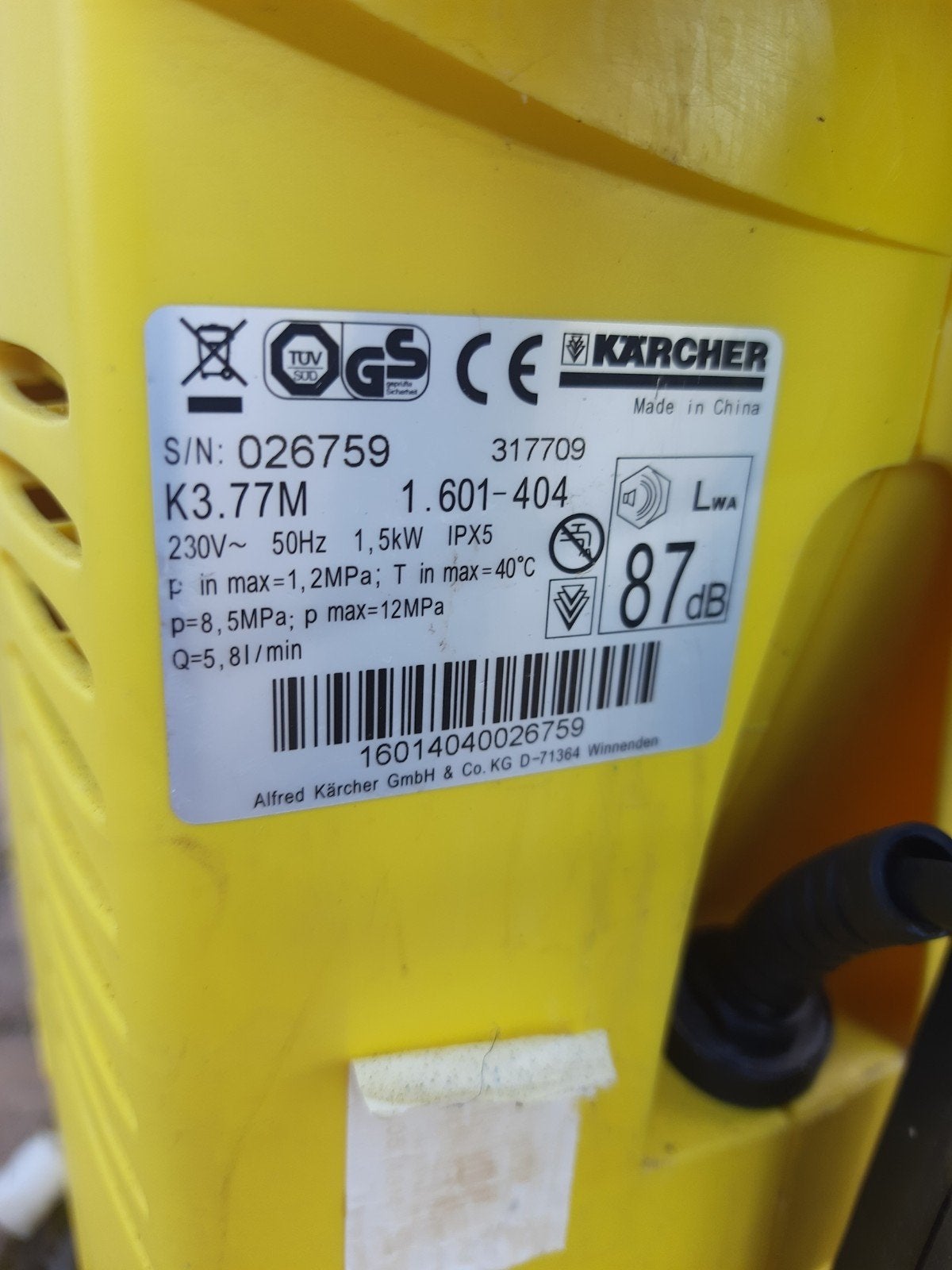 Kärcher K3.77M Hogedrukreiniger met T-Racer, Ophalen, Gebruikt, Elektrisch, Kärcher