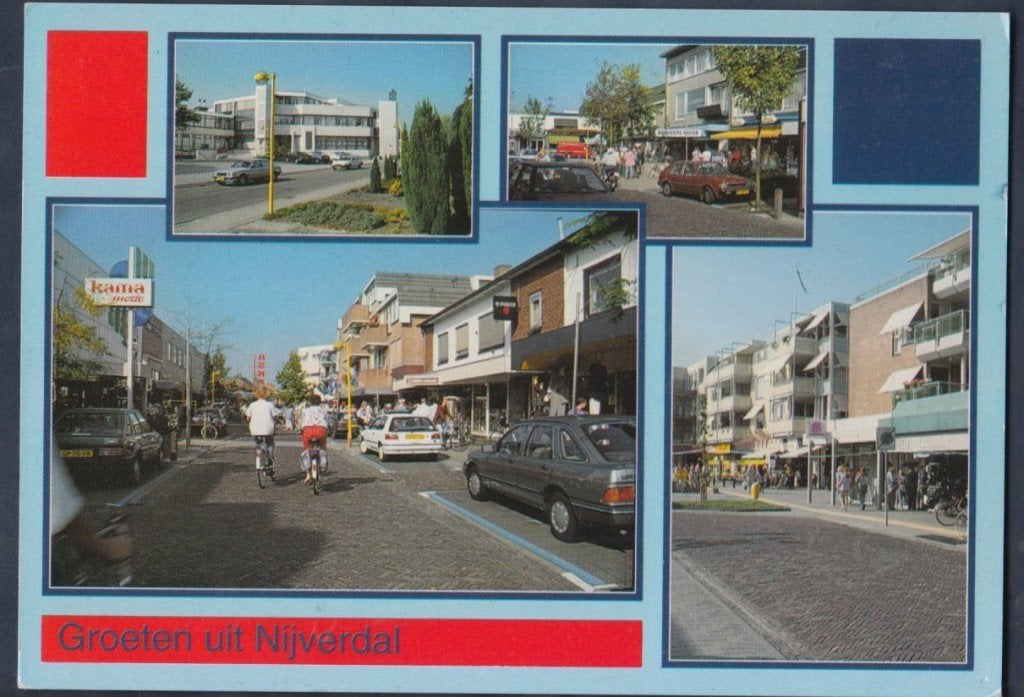 Nijverdal Groeten 4 luik Straatbeel Reclame Kama Mode Fietse, Verzamelen, Ophalen of Verzenden, 1980 tot heden, Gelopen, Overijssel