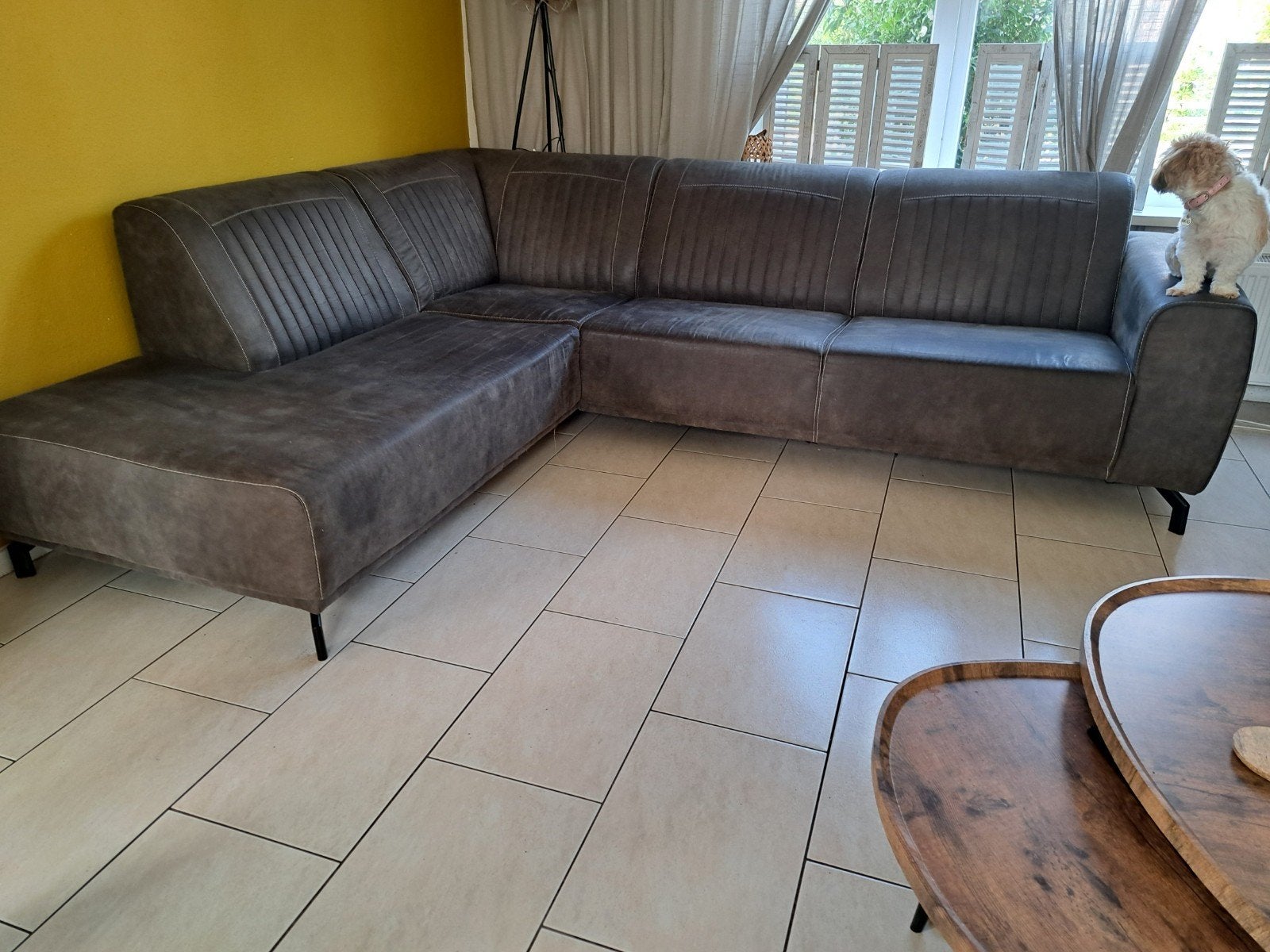 Grote hoekbank - Zo goed als nieuw, Huis en Inrichting, Ophalen, 100 tot 125 cm, Hoekbank, 300 cm of meer