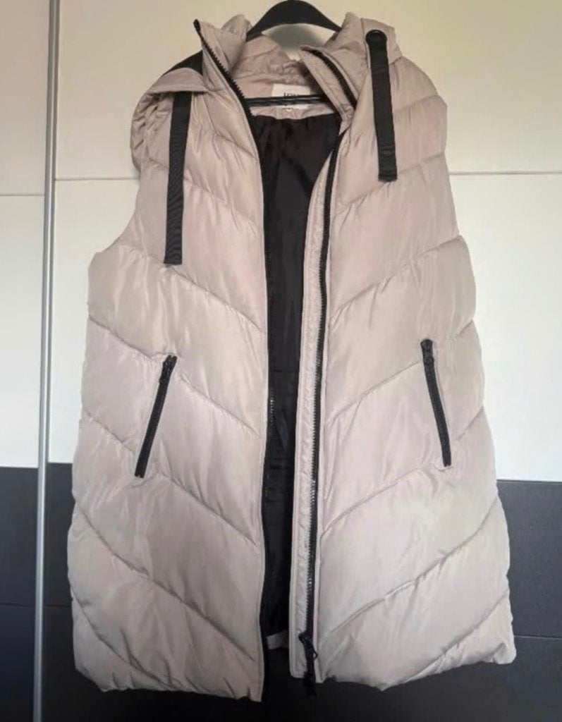 Dames lange bodywarmer, Kleding | Dames, Bodywarmers, Beige, Maat 46/48 (XL) of groter, Ophalen of Verzenden, Zo goed als nieuw