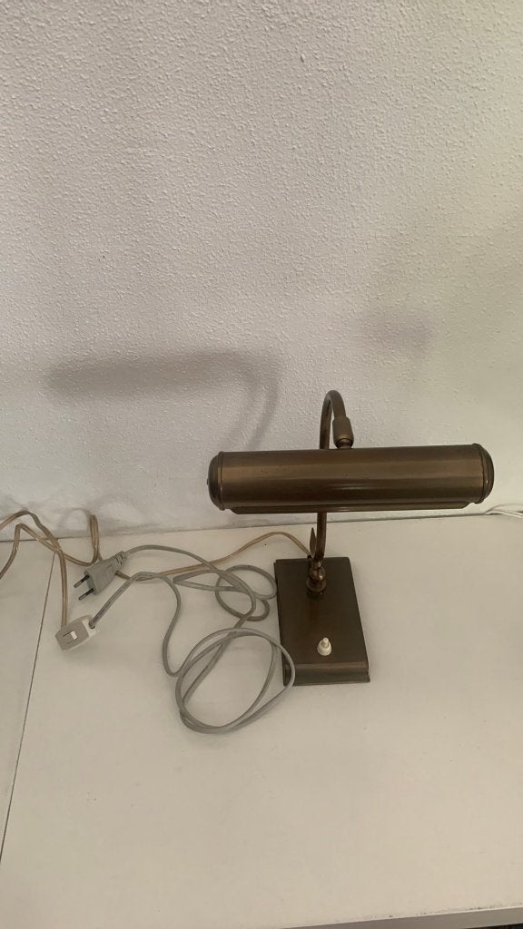Vintage bronzen bureaulamp / pianolamp, Ophalen of Verzenden
