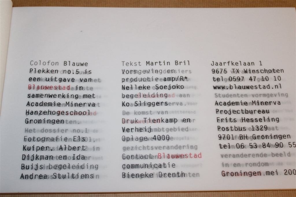 Blauwe Plekken — Fotoboek Blauwe Stad — Dossier Nr. 5, Verzenden, Gelezen