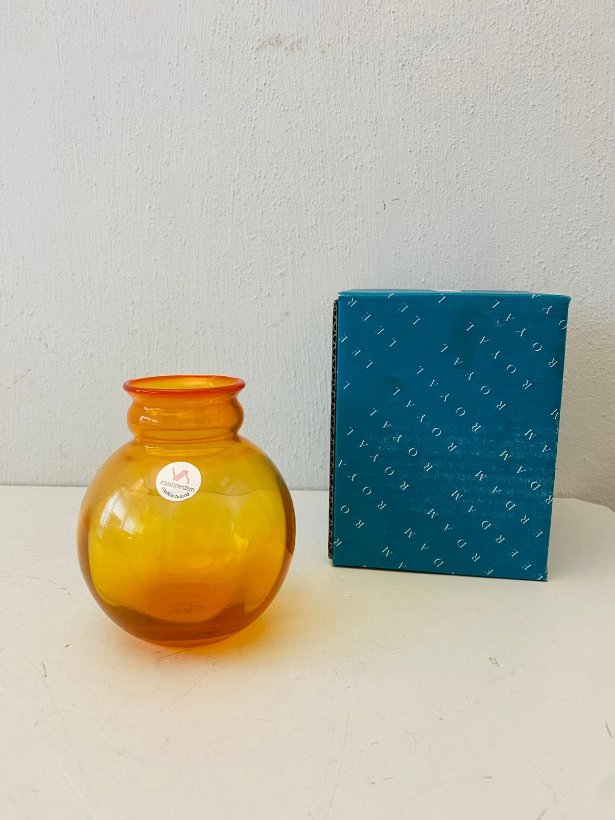 Oranjevaas Siem van der Marel, Glasfabriek Leerdam met doos, Glasfabriek Leerdam, Overige typen, Nieuw, Onbekend