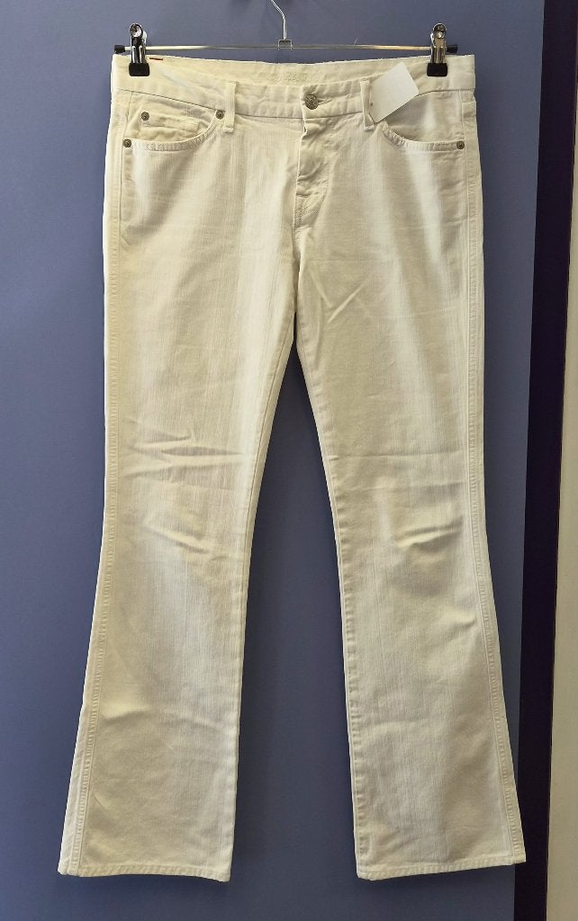 7 For All Mankind witte jeans +studs maat 28 bootcut 51877, Wit, Onbekend, 7 for all mankind, Ophalen of Verzenden