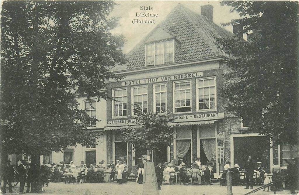 388-418-003 Sluis Hotel t Hof van Brussel, Verzenden, Voor 1920, Zeeland