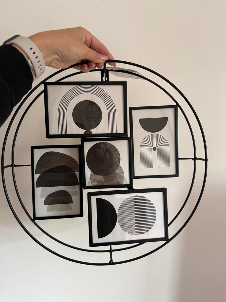 Metalen fotolijst met 5 lijsten - Zwart, Modern Design, Huis en Inrichting, Woonaccessoires | Lijsten, Minder dan 50 cm, 50 tot 75 cm