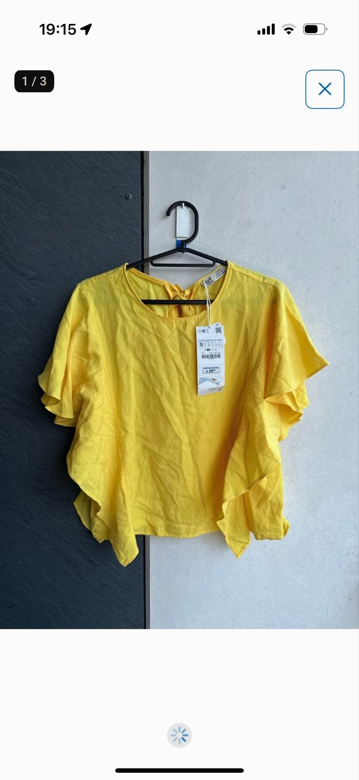 Nieuw! Zara Gele Top met Ruches en Strik Maat S, Geel, Nieuw, Ophalen of Verzenden, Korte mouw