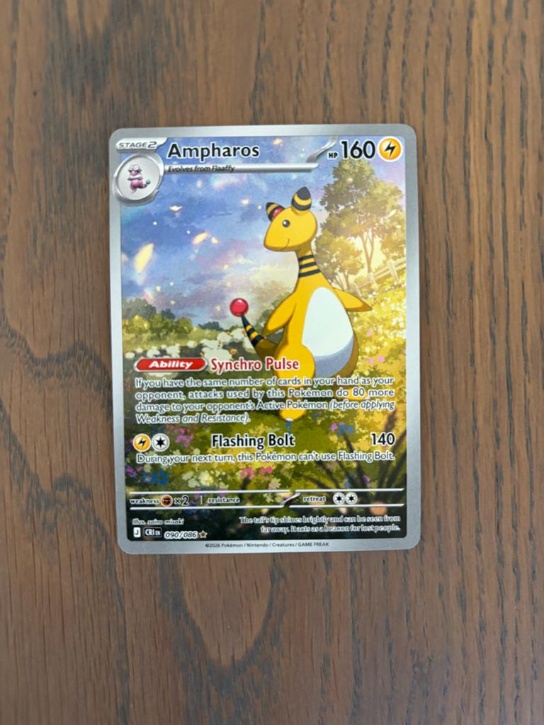 Ampharos Pokémon Kaart - Zeldzaam en in Topconditie, Ophalen of Verzenden, Nieuw, Losse kaart