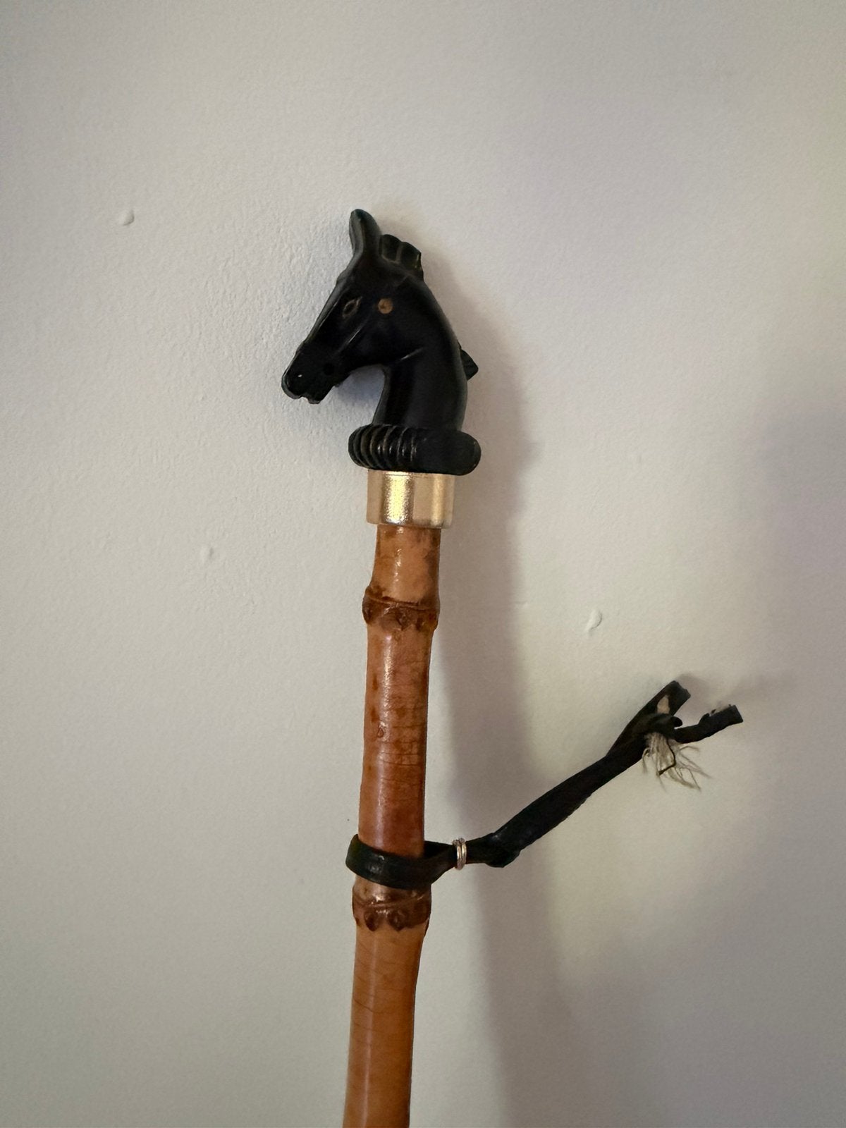 Vintage lange schoenlepel met paardenkop, Ophalen of Verzenden