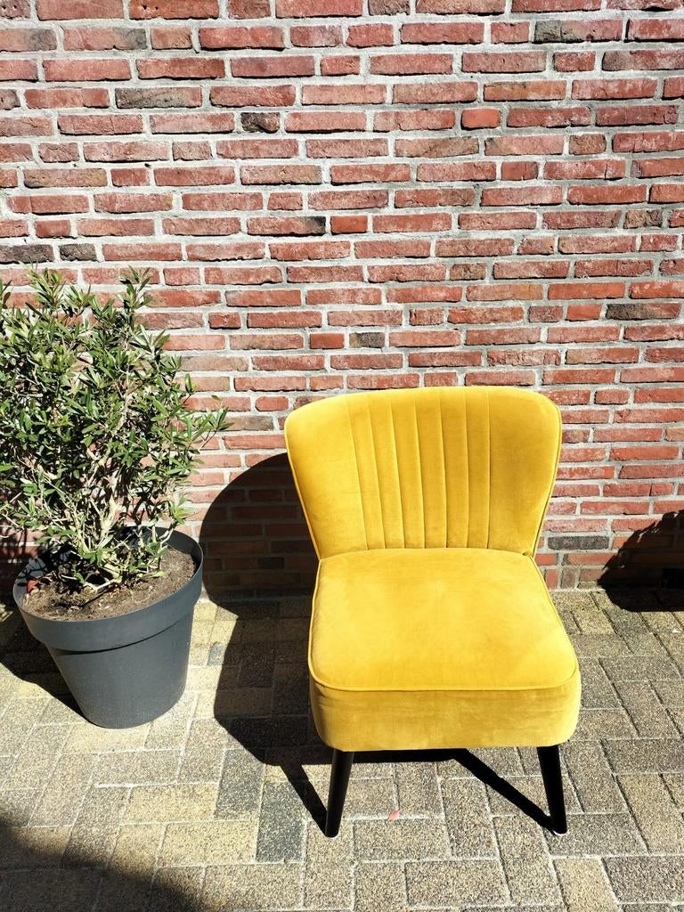 Leuk, goudgeel velours stoeltje!, Ophalen, Zo goed als nieuw, Minder dan 75 cm, 50 tot 75 cm