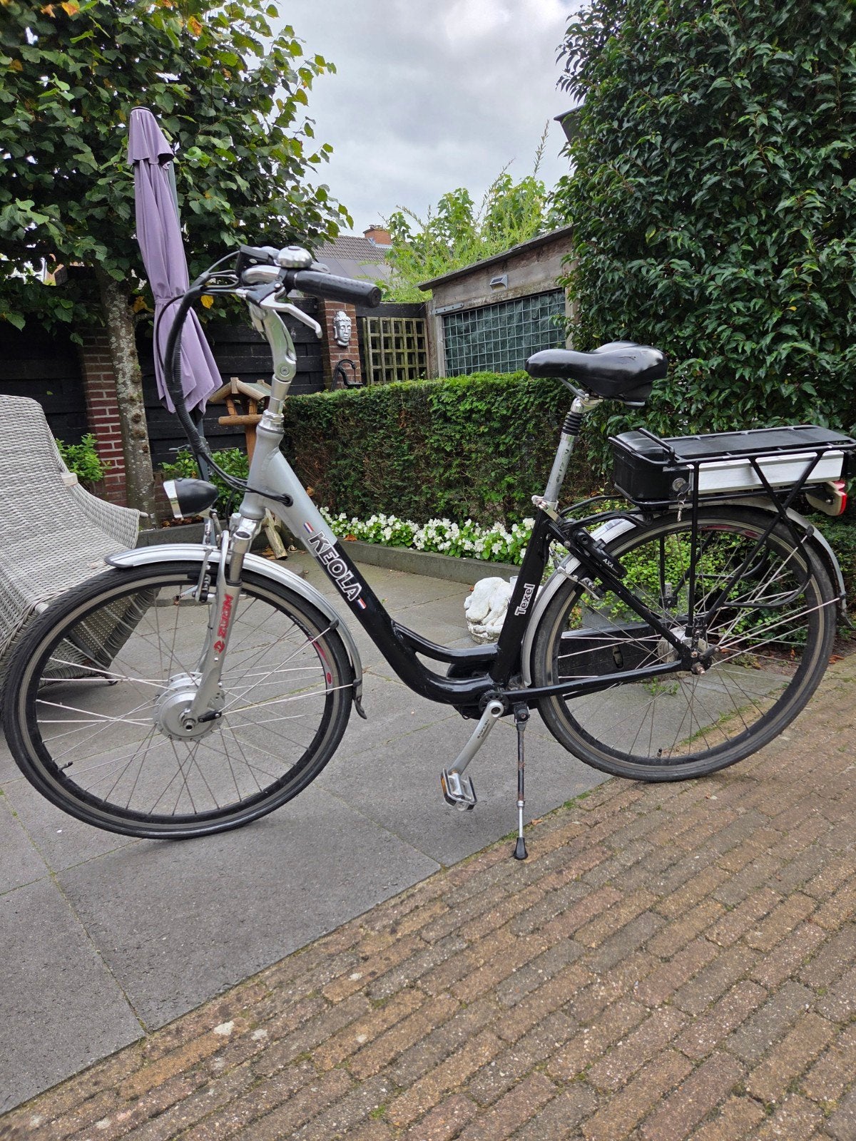 Keola Texel elektrische fiets - Zilver/Zwart, Gebruikt, 59 cm of meer, 30 tot 50 km per accu, Ophalen