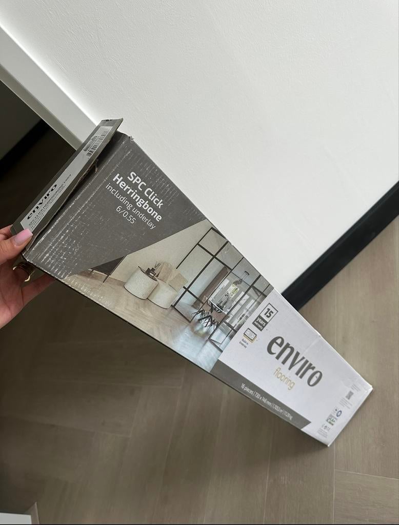 Enviro SPC CLICK Visgraat Vloer C003 - Nieuw in Doos, Ophalen, Kunststof, 50 tot 150 cm, Overige typen