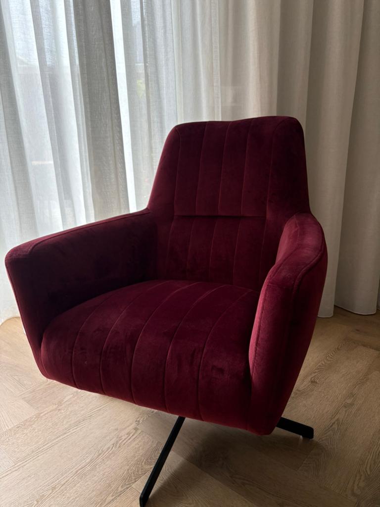Draaifauteuil, Ophalen, 75 tot 100 cm, Zo goed als nieuw, Stof
