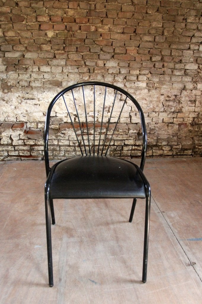 Partij Vintage metalen stoelen - horeca, cafe, bistr, Ophalen, Gebruikt, Zwart, Vijf, Zes of meer stoelen