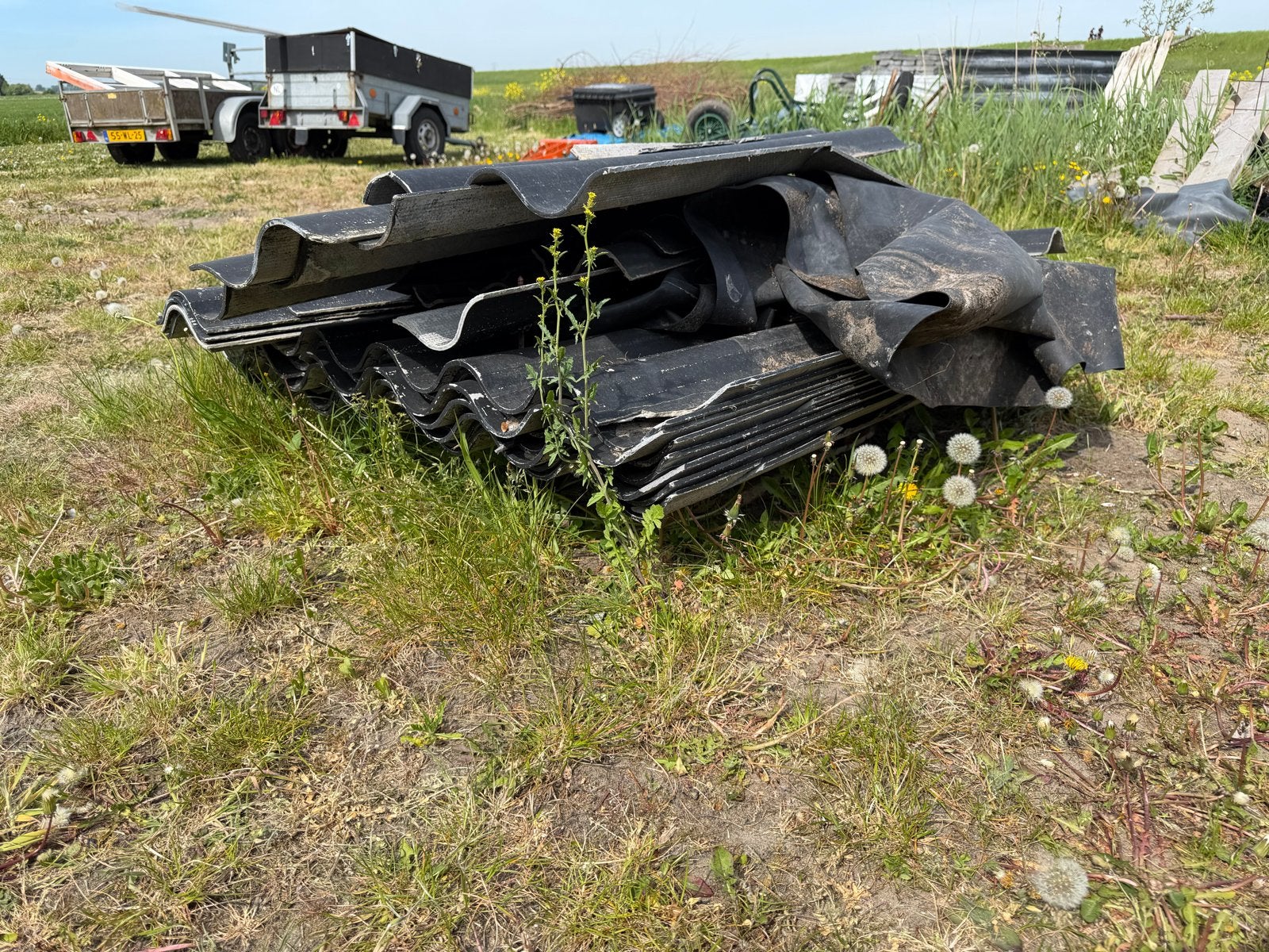 Golfplaten - Gebruikt, ideaal voor schuur of afdak, Ophalen, Overige materialen, Gebruikt, Zwart