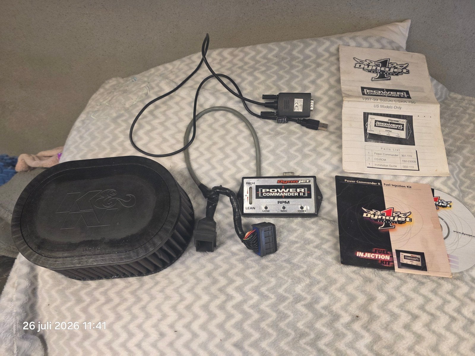 Dynojet Power Commander II & K&N Luchtfilter srad 750, Motoren, Ophalen of Verzenden, Gebruikt