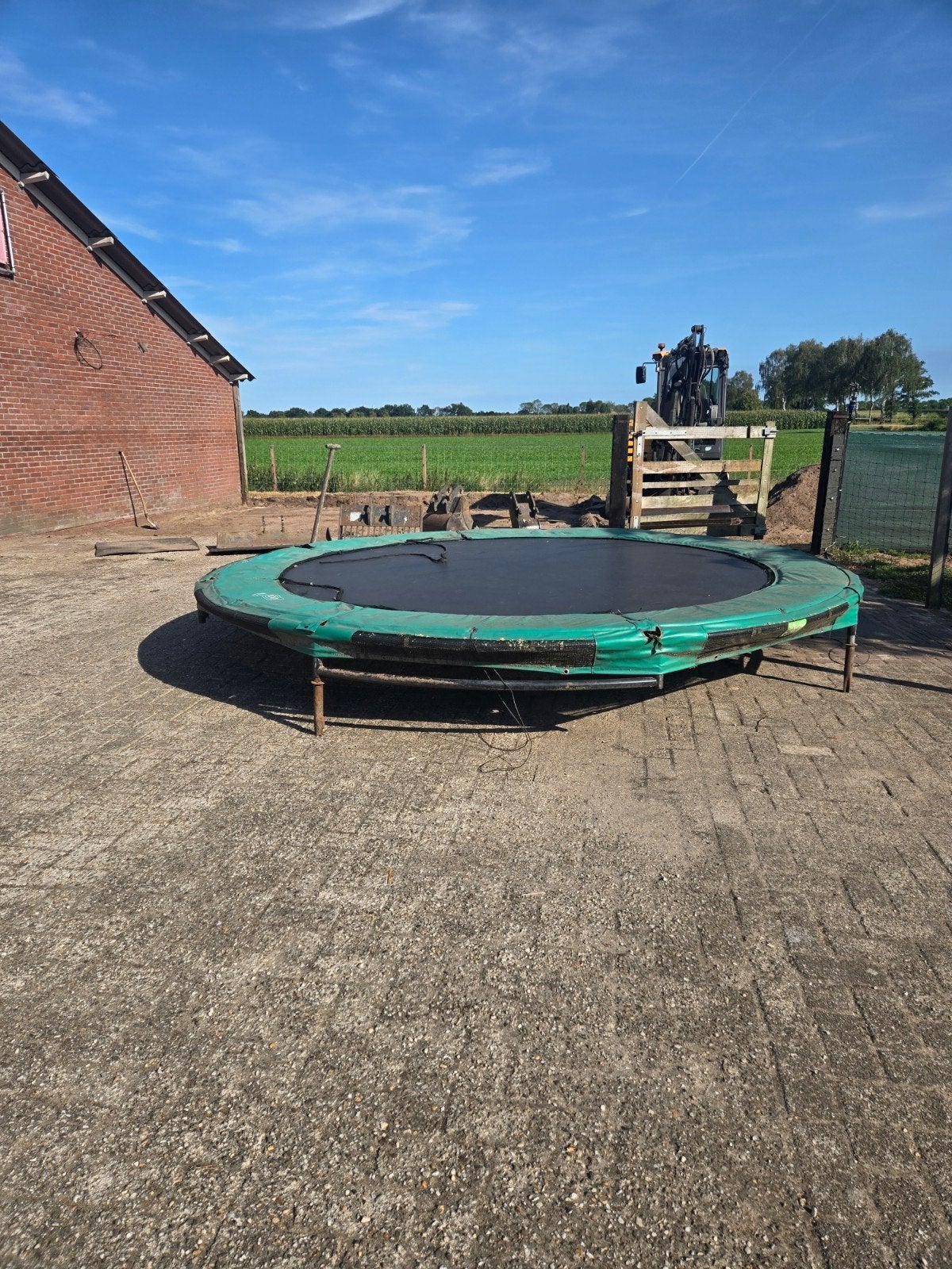 Grote ronde trampoline (gebruikt), Ophalen, Gebruikt