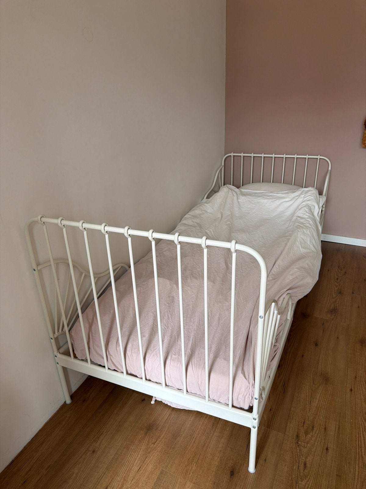 IKEA Minnen uitschuifbaar bed wit (80x200 cm), Huis en Inrichting, Ophalen, Eenpersoons, Wit, 80 cm