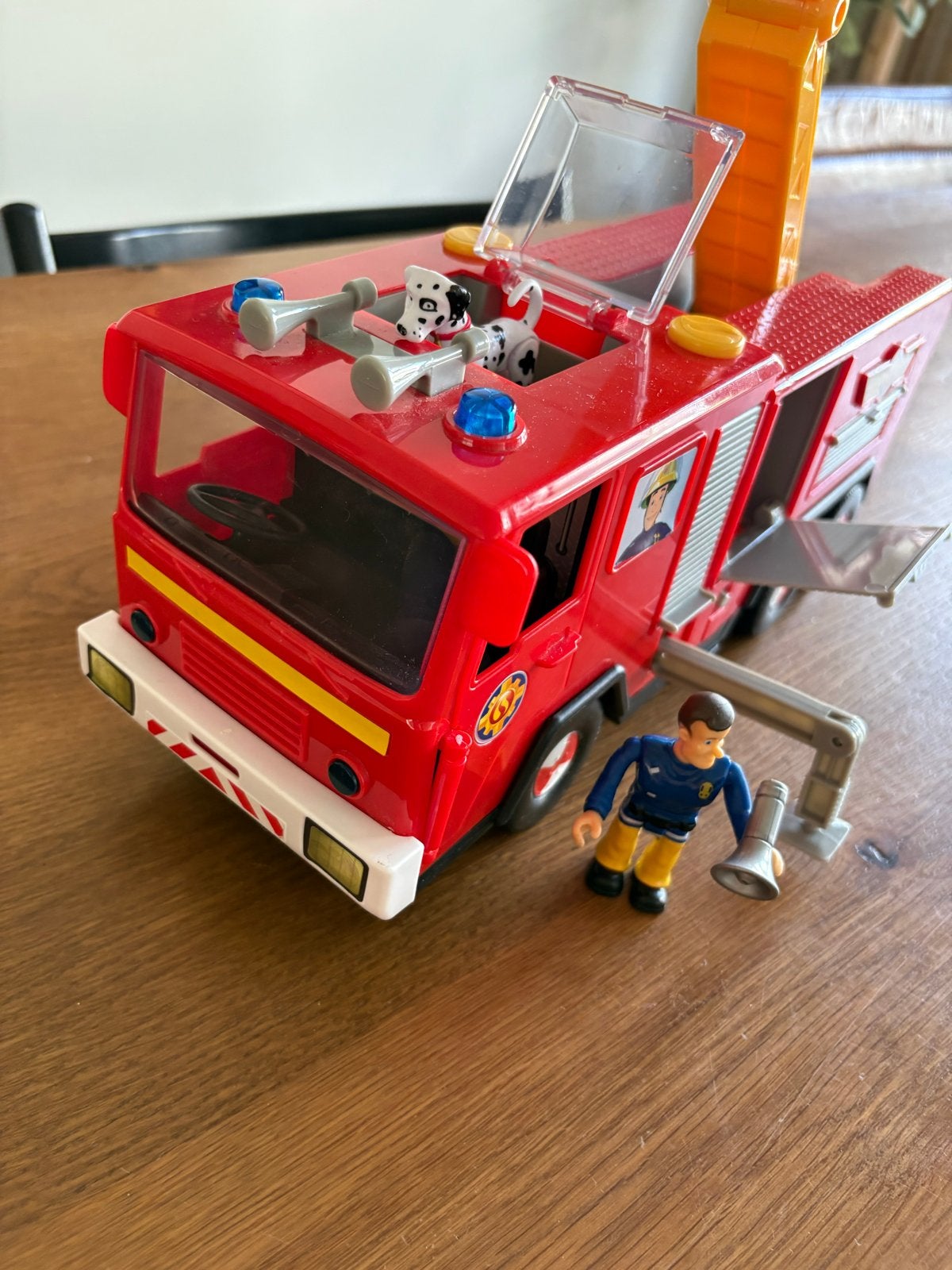 Brandweerman Sam Jupiter Brandweerwagen met Licht & Geluid, Ophalen, Zo goed als nieuw