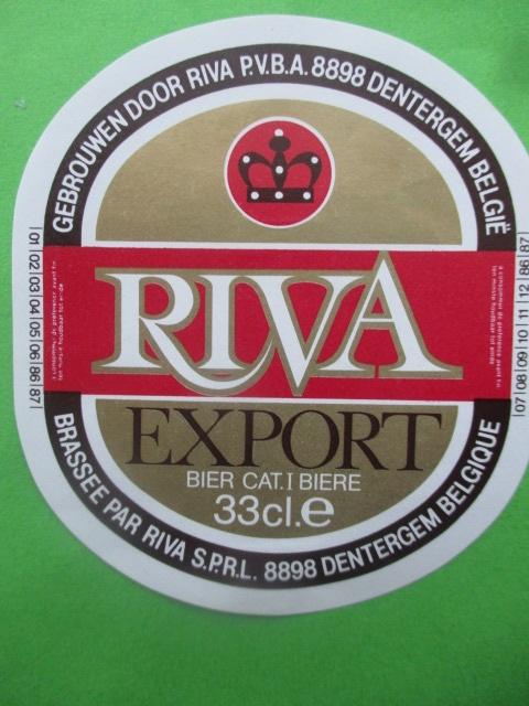 bieretiket Belgie 25-5 (30) riva, Ophalen of Verzenden, Gebruikt, Overige typen, Overige merken