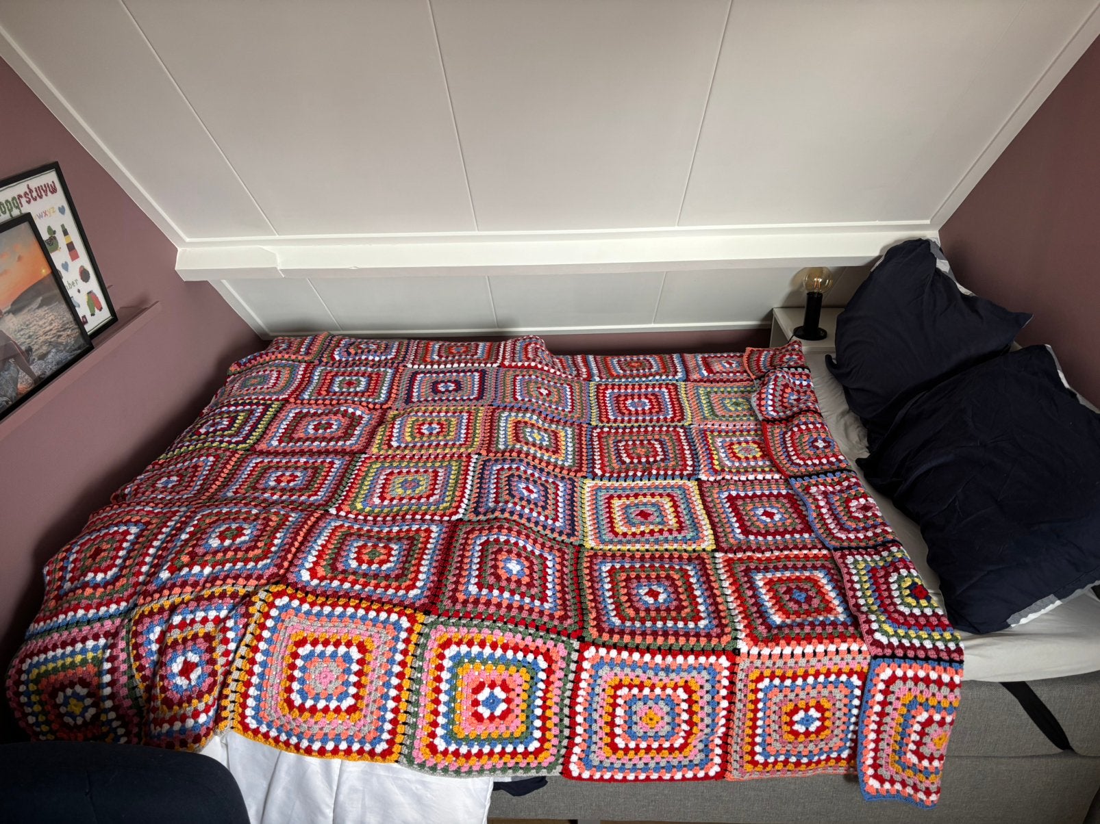 Granny square sprei / deken - wol, Huis en Inrichting, Ophalen of Verzenden, Nieuw