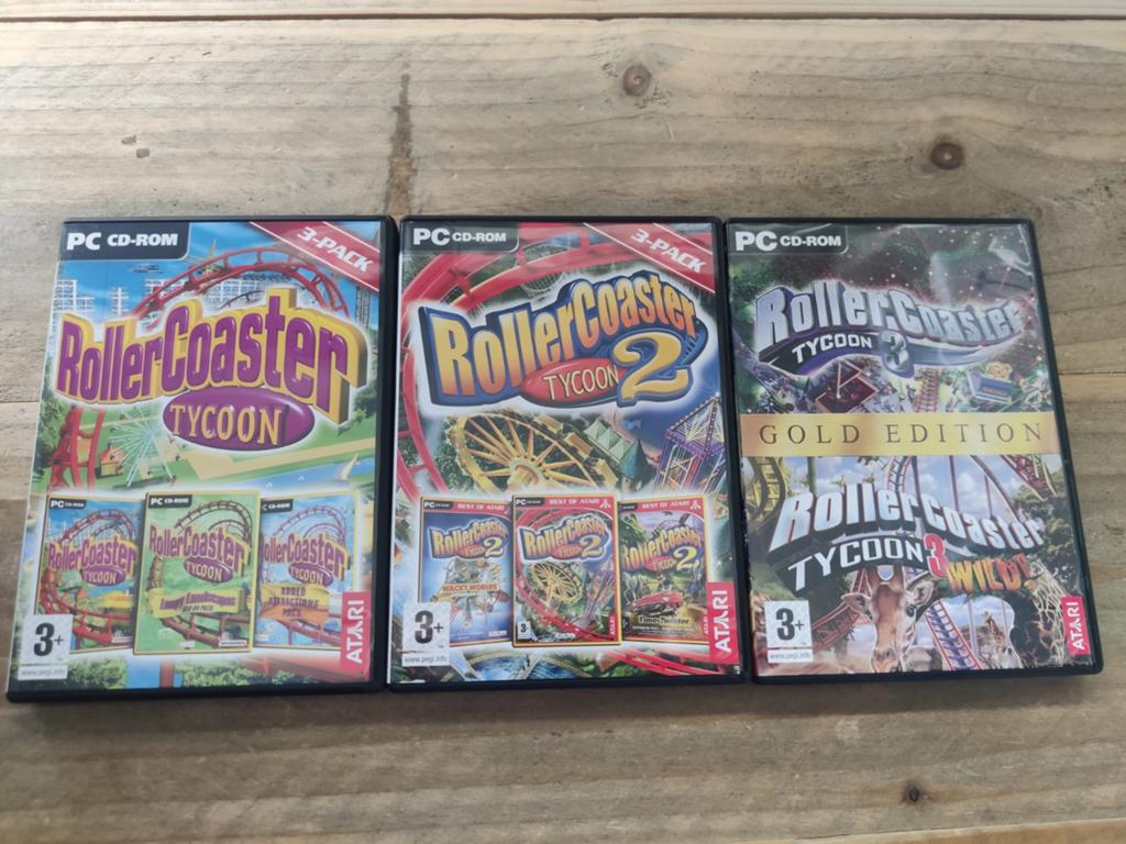 RollerCoaster Tycoon 3-Pack PC CD-ROM, Spelcomputers en Games, Games | Pc, Zo goed als nieuw, Simulatie, 1 speler, Vanaf 3 jaar