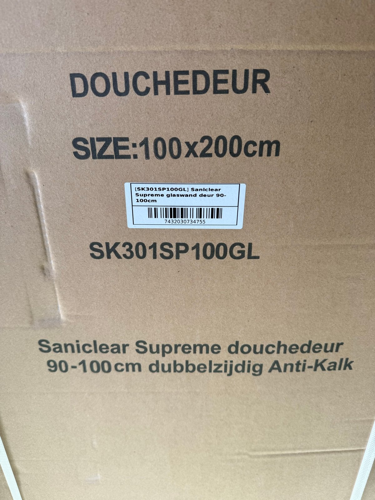 Saniclear Supreme Douchedeur 90-100cm Anti-Kalk, Ophalen of Verzenden, Nieuw, Glas, Douche