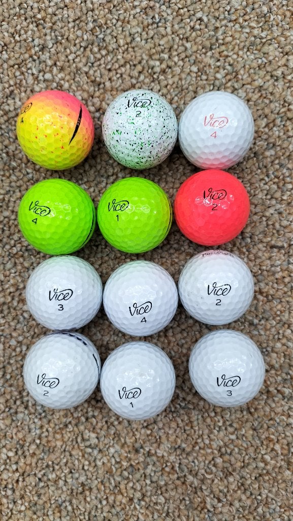 12 zgan Vice golfballen te koop, Sport en Fitness, Golf, Ophalen, Zo goed als nieuw, Bal(len), Overige merken