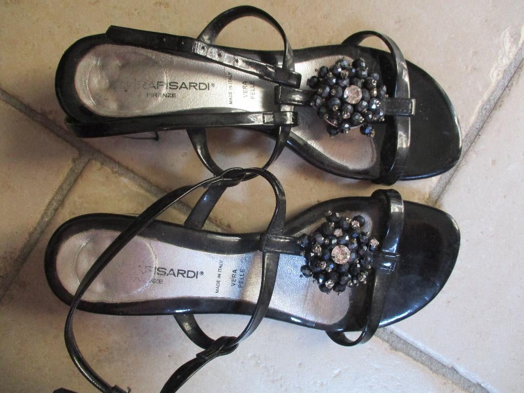 Rapisardi, size 37, Verzenden, Zwart, Sandalen of Muiltjes, Zo goed als nieuw