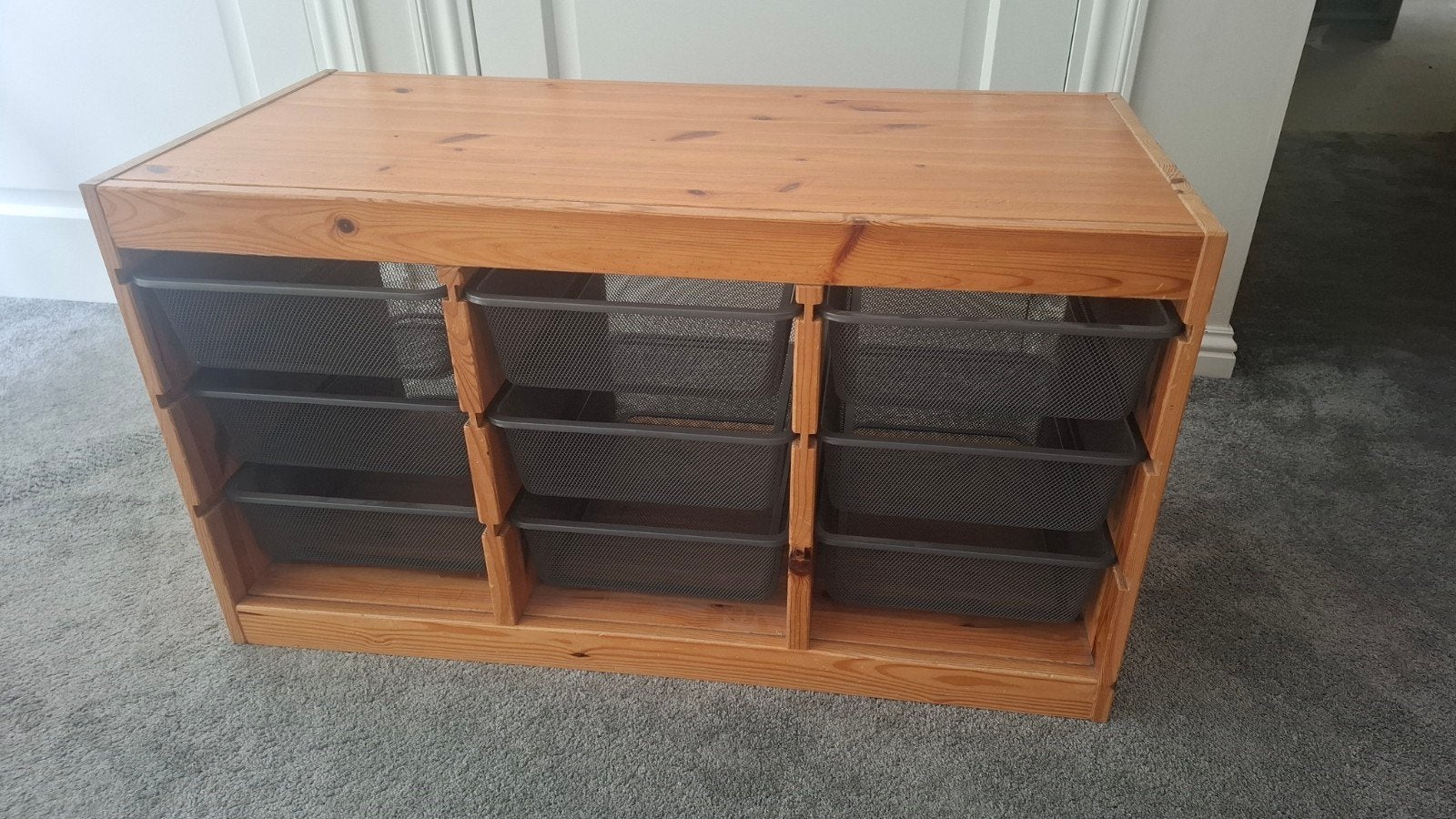 Houten kast met metalen manden - IKEA Trofast stijl, Ophalen, Gebruikt