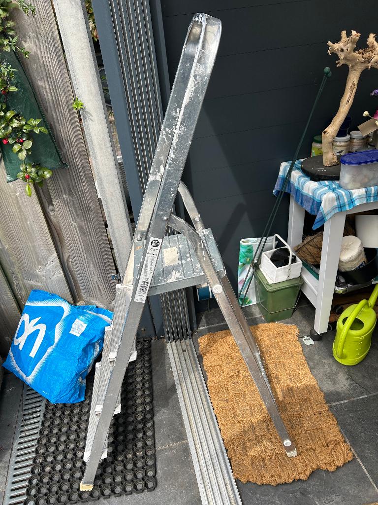Aluminium ladder opklapbaar, Ophalen, Gebruikt, Ladder, Opvouwbaar of Inschuifbaar