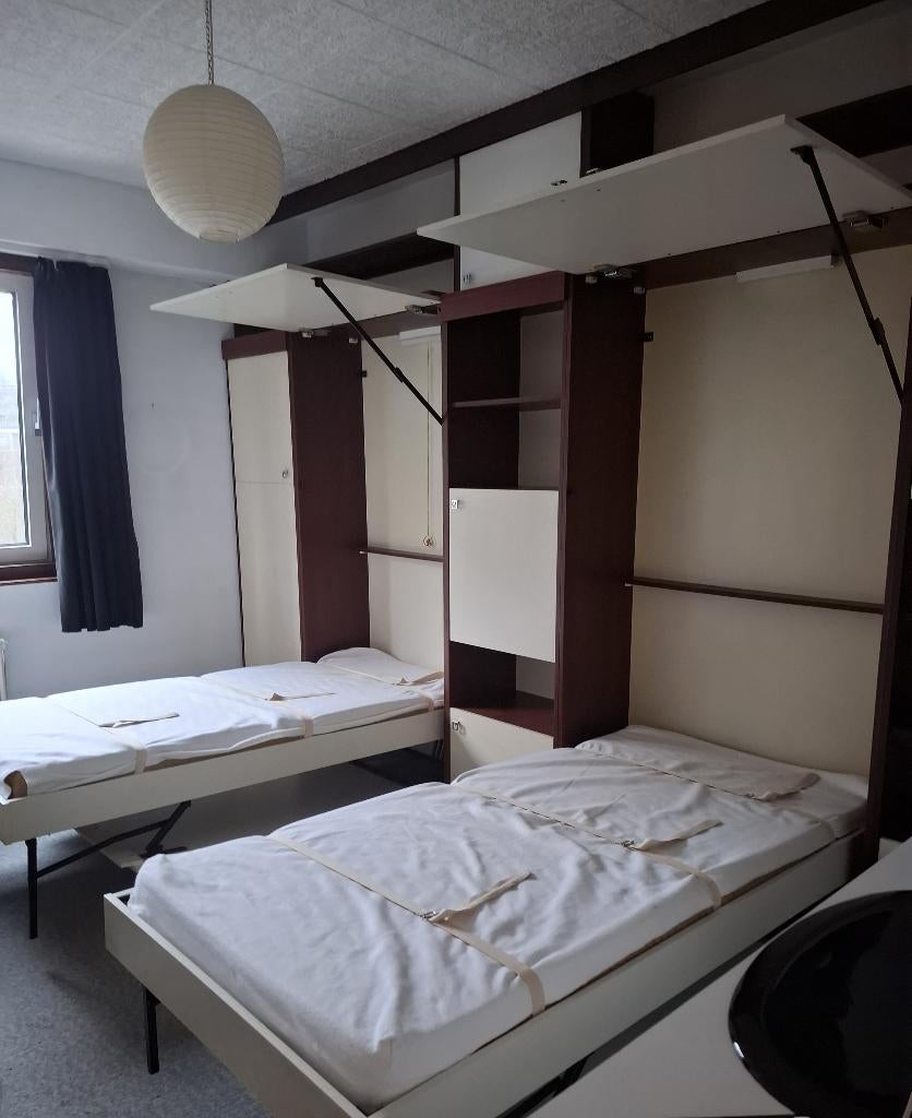 Murphybedden inbouwkast (retro), Huis en Inrichting, Slaapkamer | Bedden, Ophalen, Gebruikt, Eenpersoons, Wit