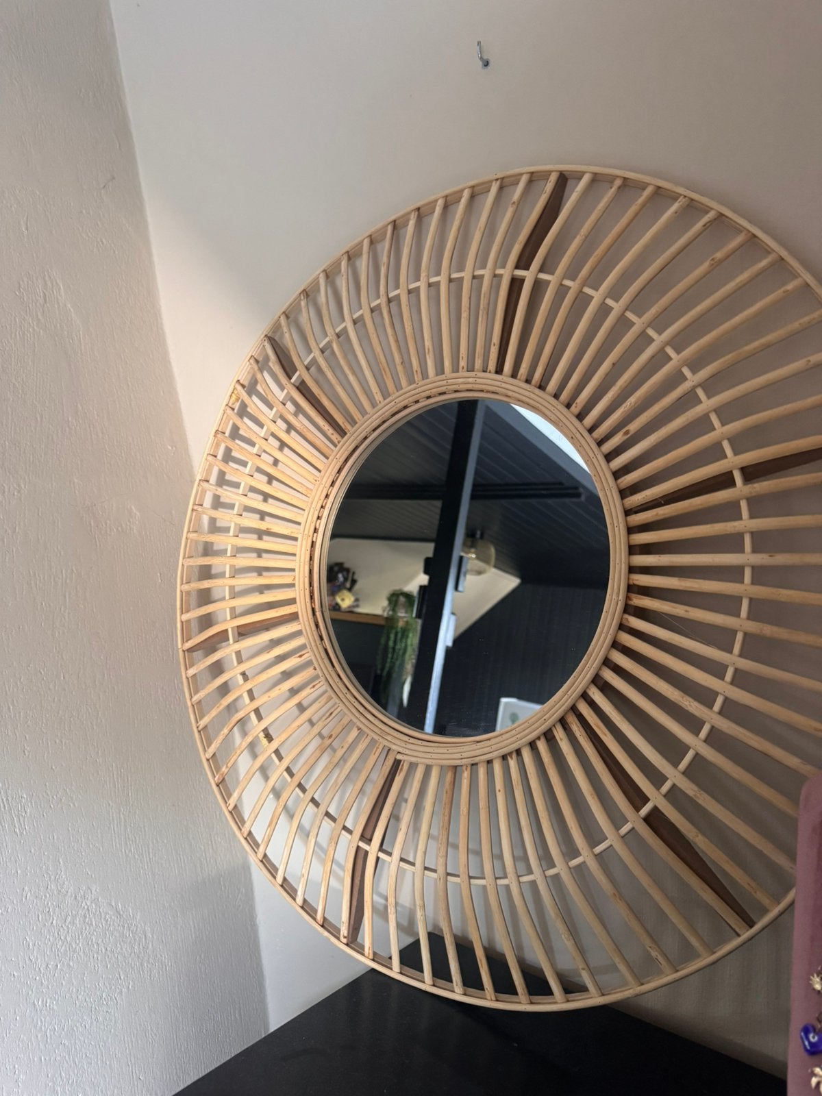 Ronde spiegel, Huis en Inrichting, Ophalen, Rond, Zo goed als nieuw, Minder dan 100 cm