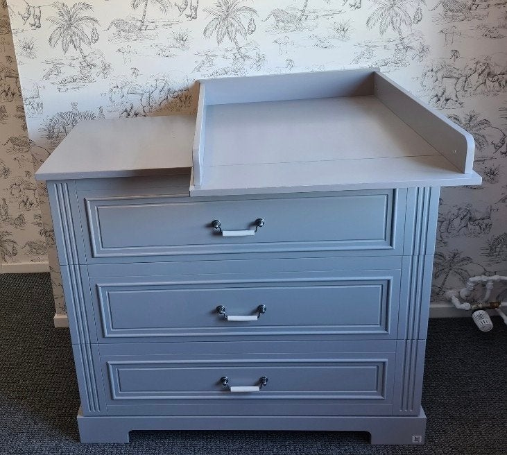 ledikant/meegroeibed en commode van Bell Amy 70x140 cm, Ophalen, Gebruikt, Minder dan 75 cm, 50 tot 70 cm