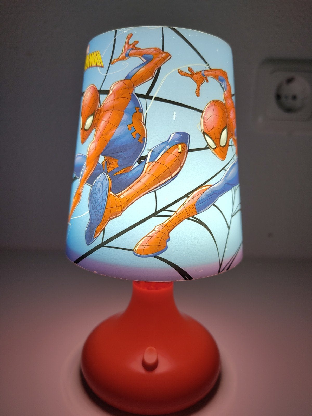 ALS NIEUW Nachtlampje tafellamp kinderkamer Spiderman, Kunststof, Meerkleurig, Nachtlamp, Zo goed als nieuw
