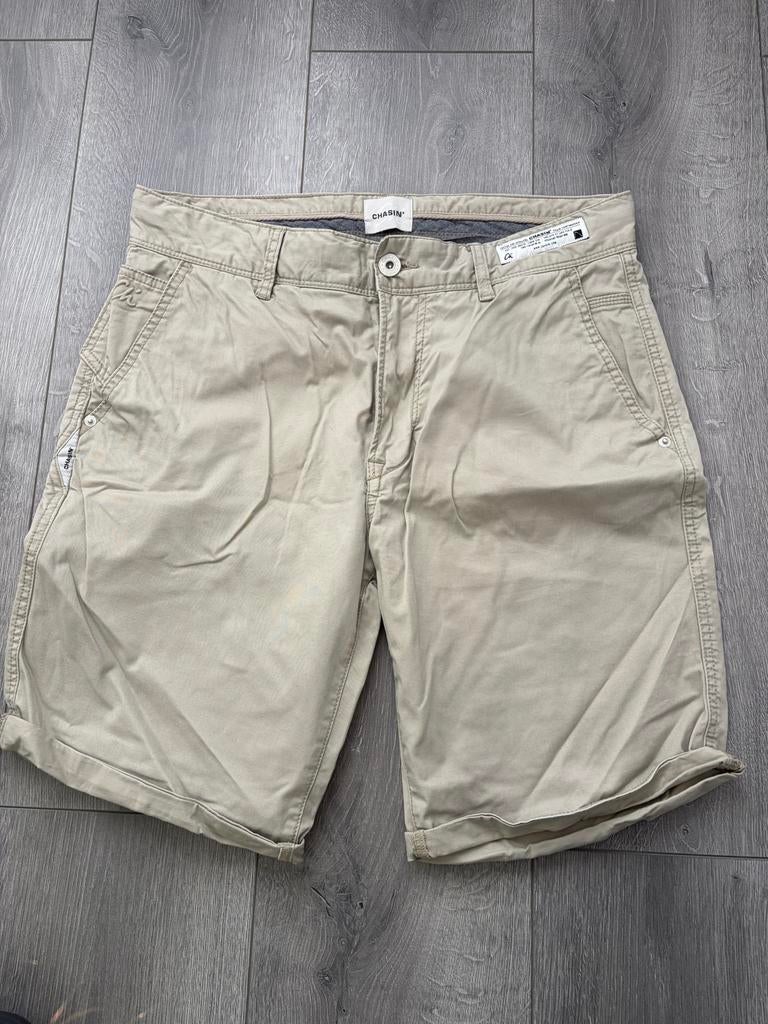 Chasin' Trigger Slim Fit Shorts - Beige Maat M, Ophalen of Verzenden, Zo goed als nieuw, Maat 48/50 (M), Beige