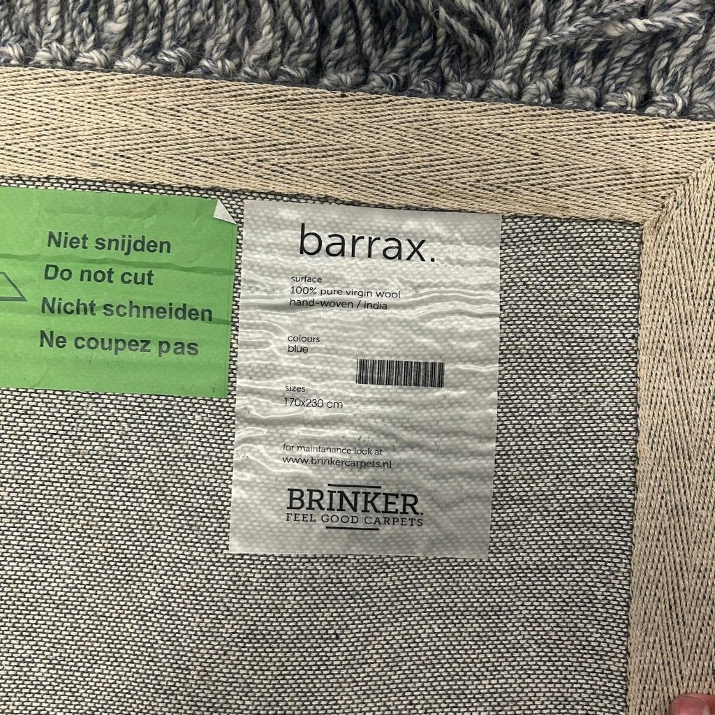 Brinker Barrax Blue Vloerkleed - 170x230cm, Grijs, Brinker, Brinker, 200 cm of meer