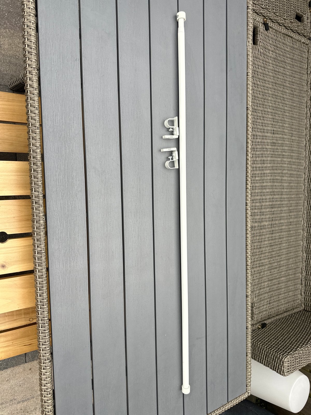 Gordijnroedeset BEKRÄFTA wit, 120-210 cm, 28 mm, Inclusief montageonderdelen, Gebruikt, Wit, Metaal