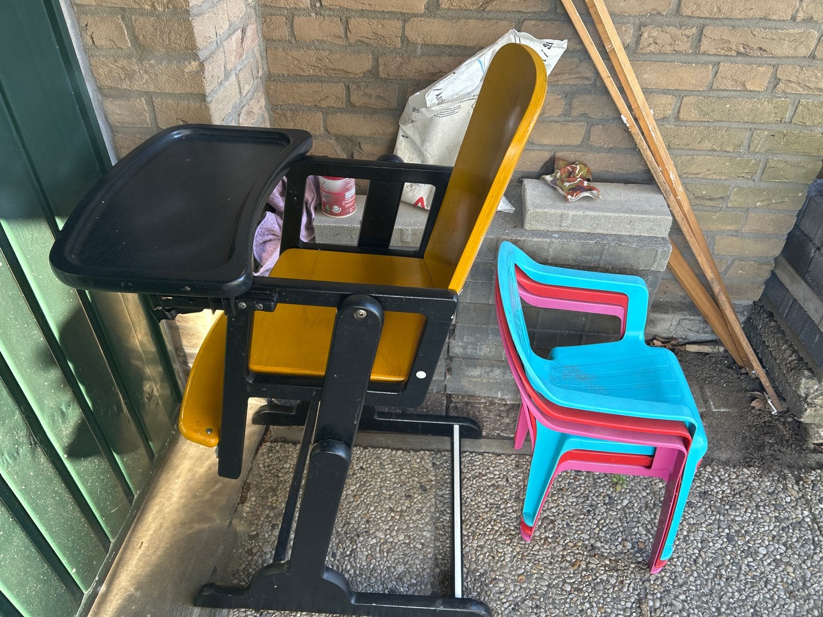 Houten meegroeistoel met eetblad, Ophalen, Gebruikt, Meegroeistoel, Afneembaar eetblad
